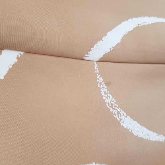 Beautiful Tan & White Patterned Vintage Midi Dress Size S - Picture 8 of 9